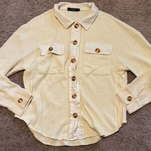 Automet Cream Button-Up Shirt Jacket
